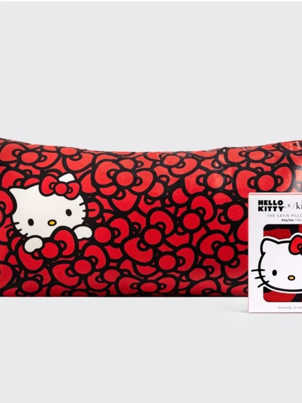 NIB KITSCH x Hello Kitty & Bows Satin King size Pillowcase